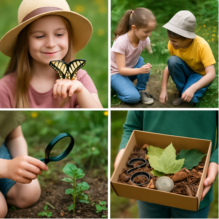 mariposas y hojas del bosque
